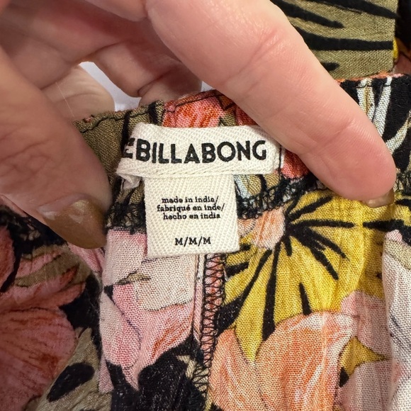 Billabong Floral Print High Waist Tie Front Shorts Medium - Picture 5 of 8